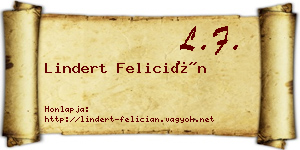 Lindert Felicián névjegykártya